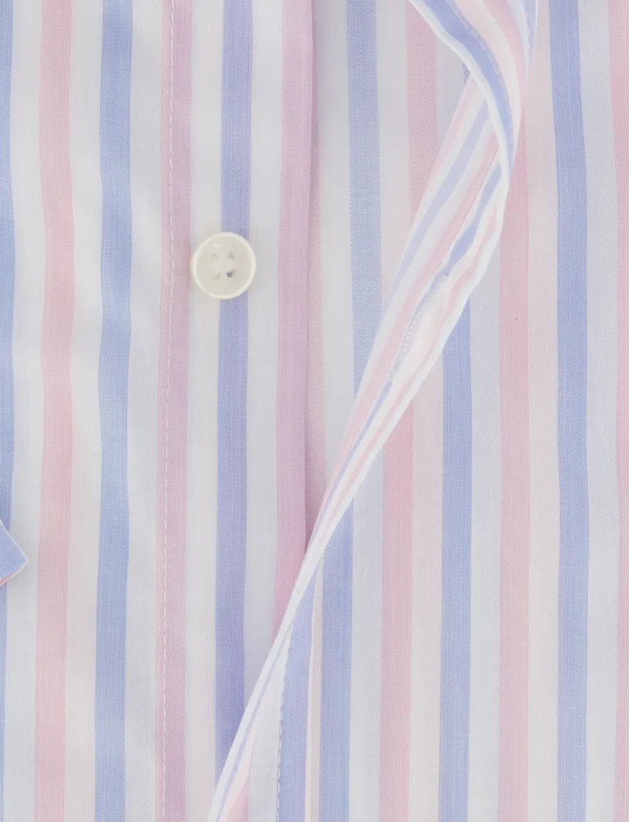 Paul & Shark overhemd roze en blauwe strepen