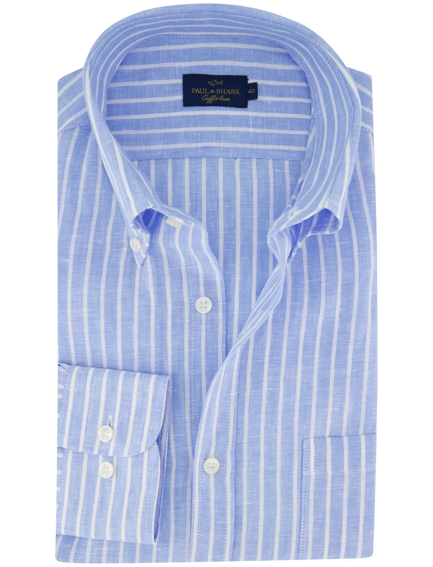 Paul & Shark overhemd blauw witte strepen