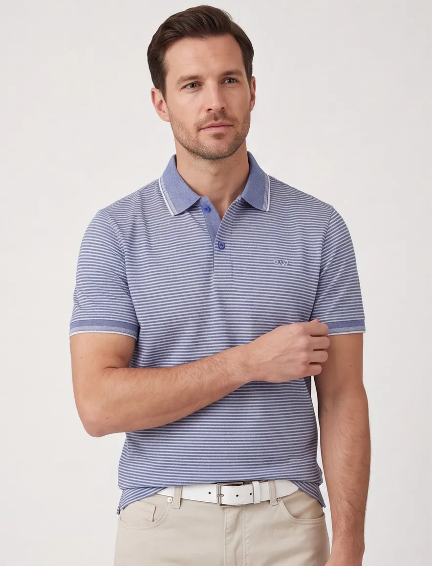 Paul & Shark Polo Blauw wit gestreept