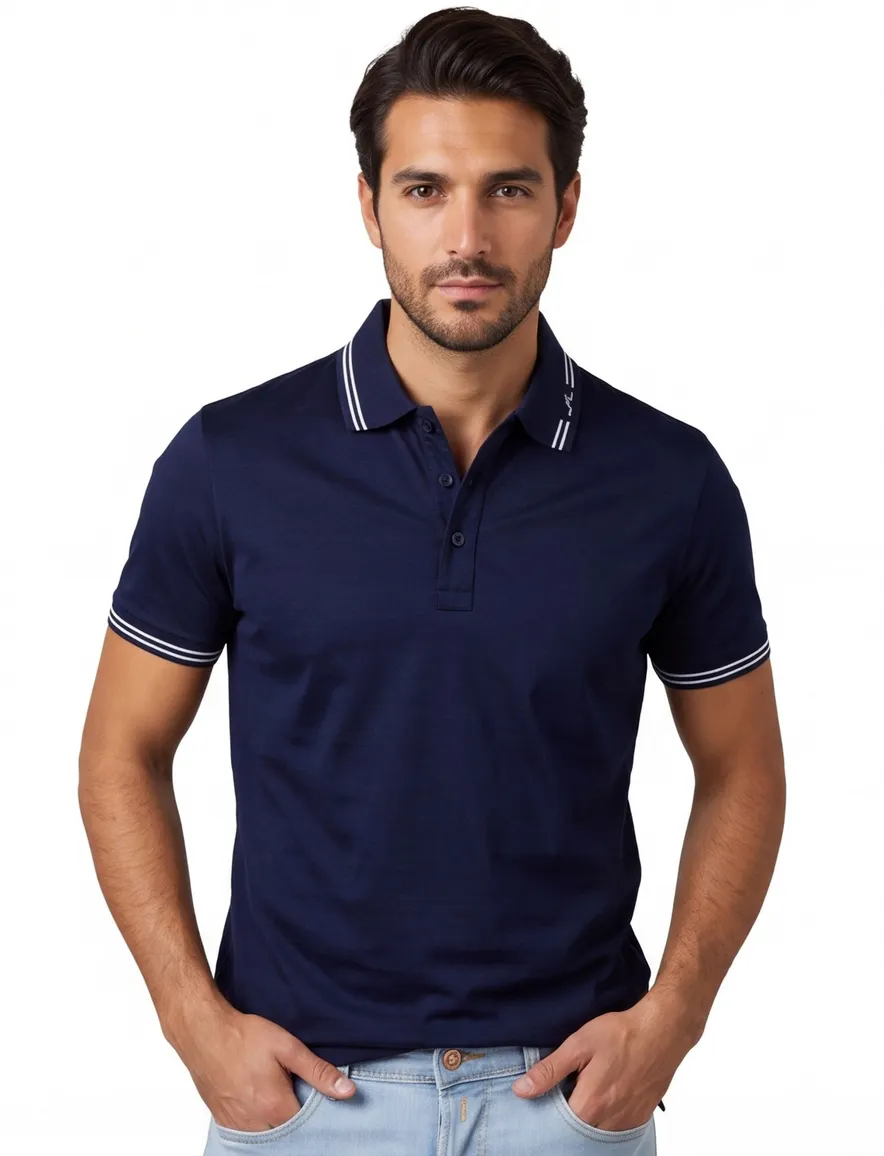 donkerblauw poloshirt Paul & Shark normale fit