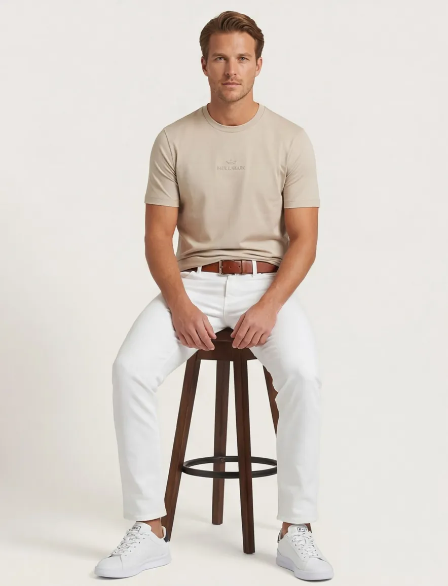 T-shirt Paul & Shark beige katoen