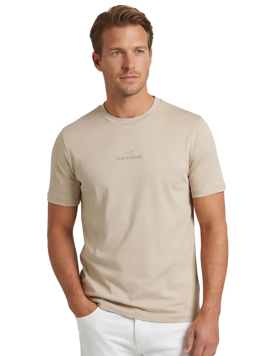 T-shirt Paul & Shark beige katoen