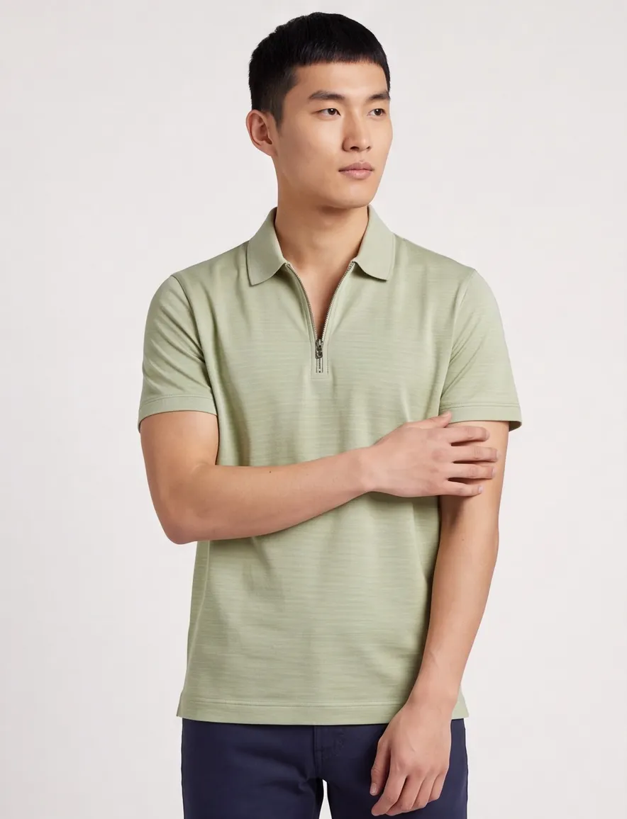 Poloshirt Paul & Shark groen gestreept