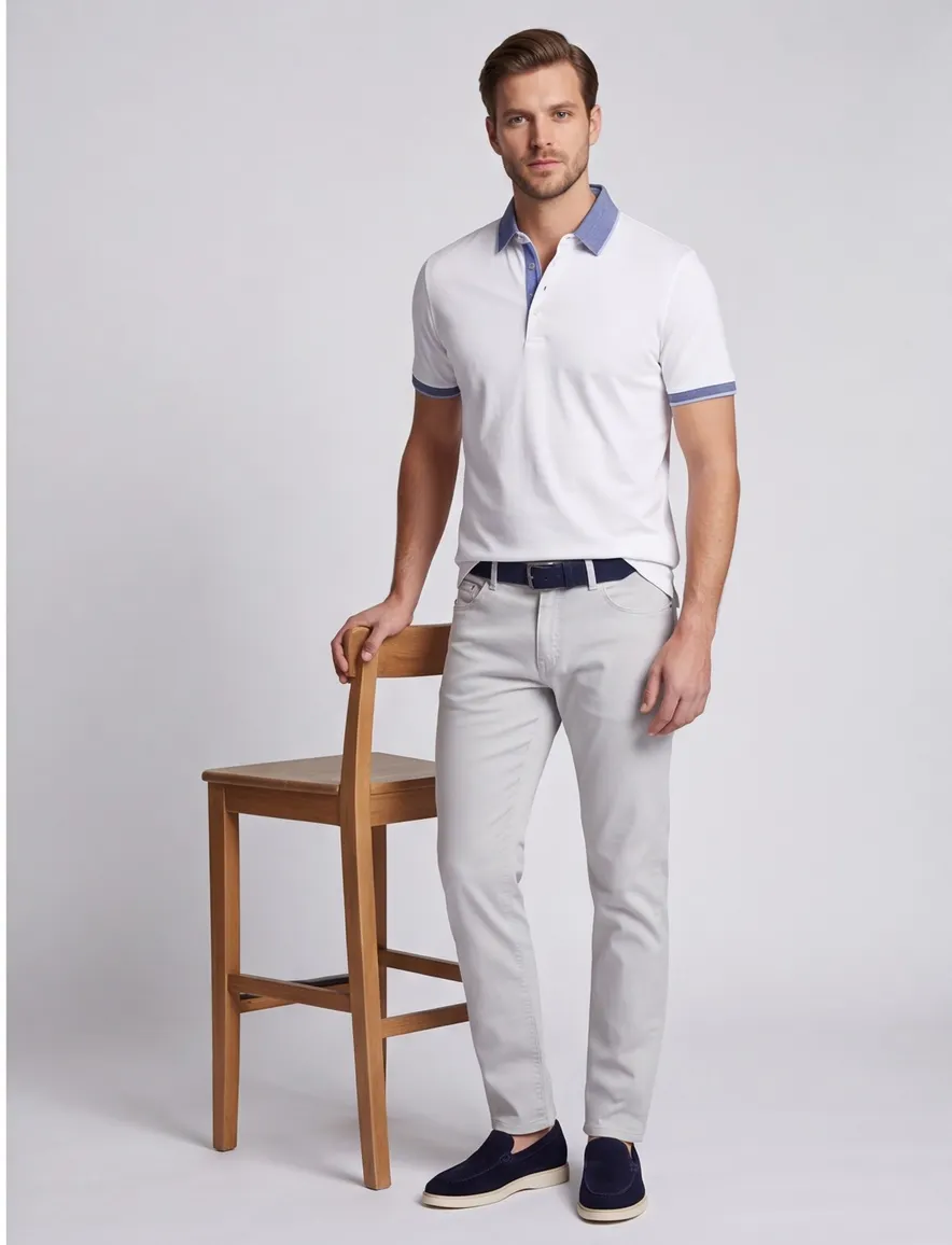 Paul & Shark poloshirt groen gestreept