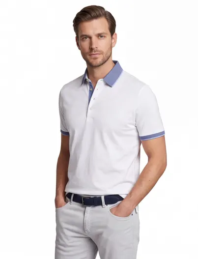 Paul & Shark Paul & Shark poloshirt groen gestreept