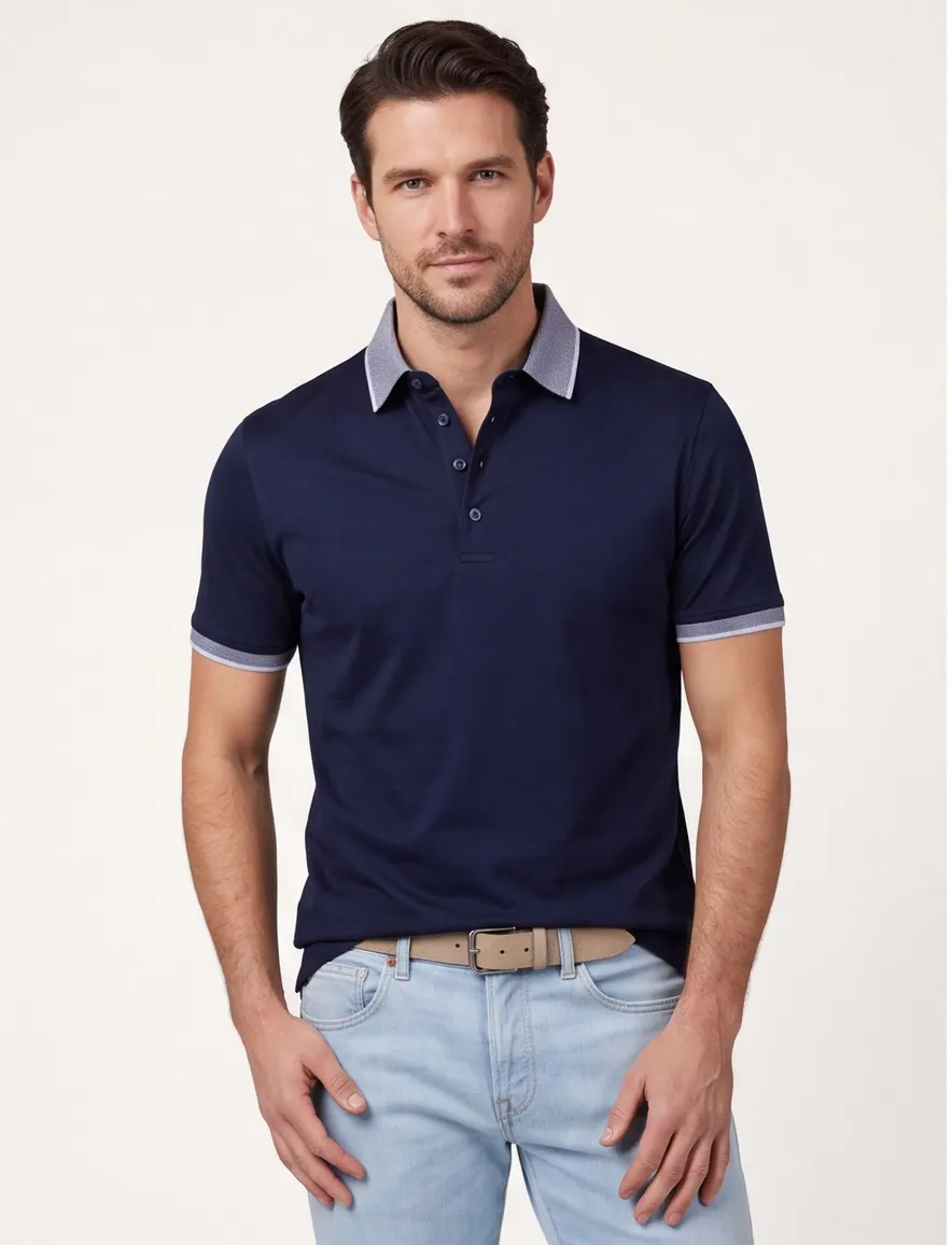 Wijde fit polo shirt Paul & shark donkerblauw 4 knoops