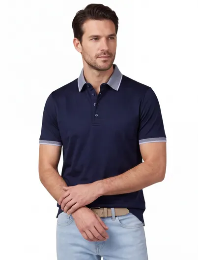 Paul & Shark Wijde fit polo shirt Paul & shark donkerblauw 4 knoops