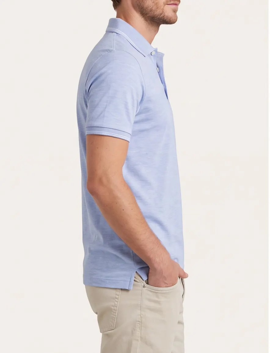 Paul & Shark polo blauw 3 knopen pique