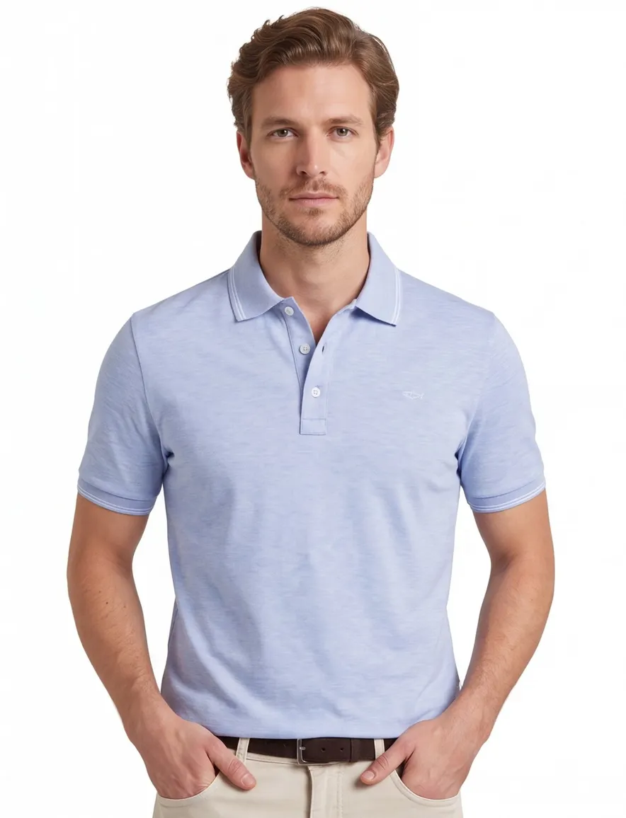 Paul & Shark polo blauw 3 knopen pique