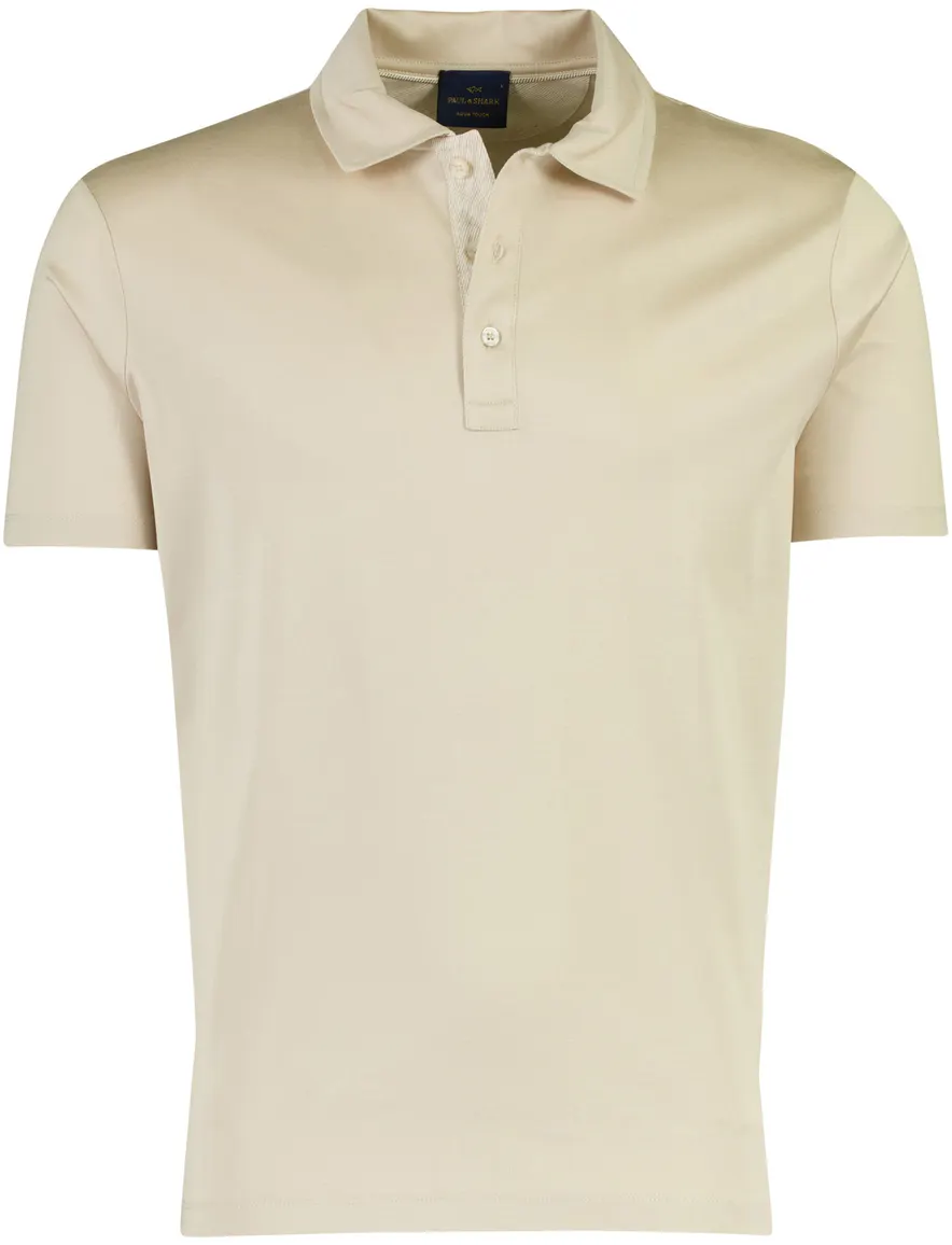 Beige poloshirt Paul & Shark korte mouw 100% katoen