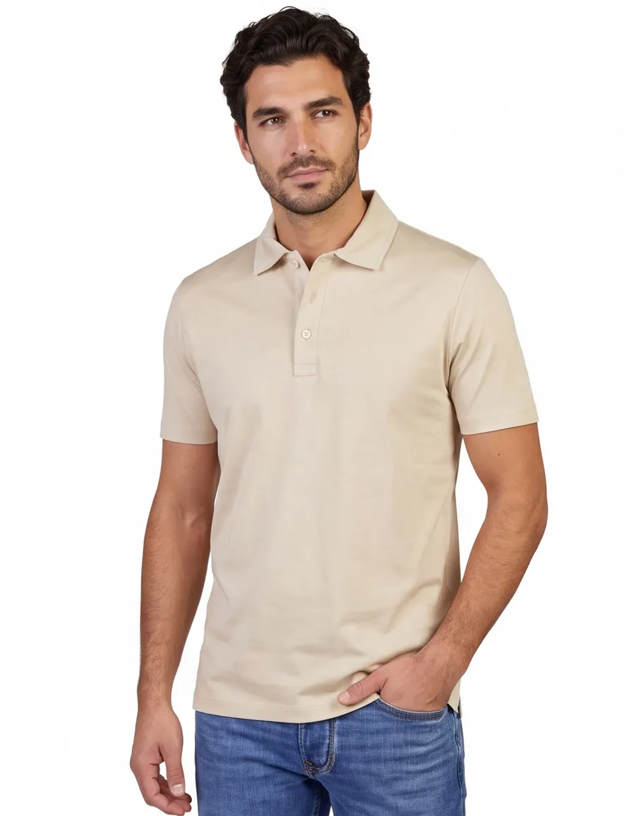 Beige poloshirt Paul & Shark korte mouw 100% katoen