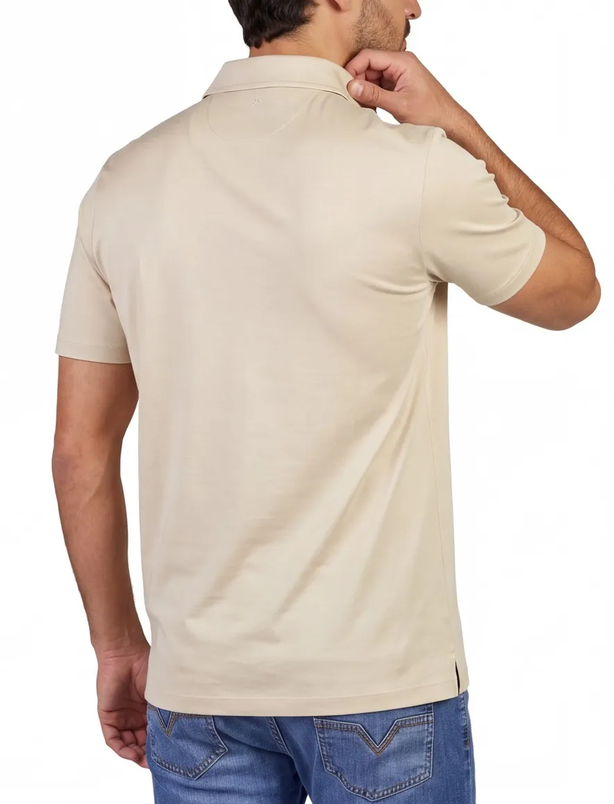 Beige poloshirt Paul & Shark korte mouw 100% katoen