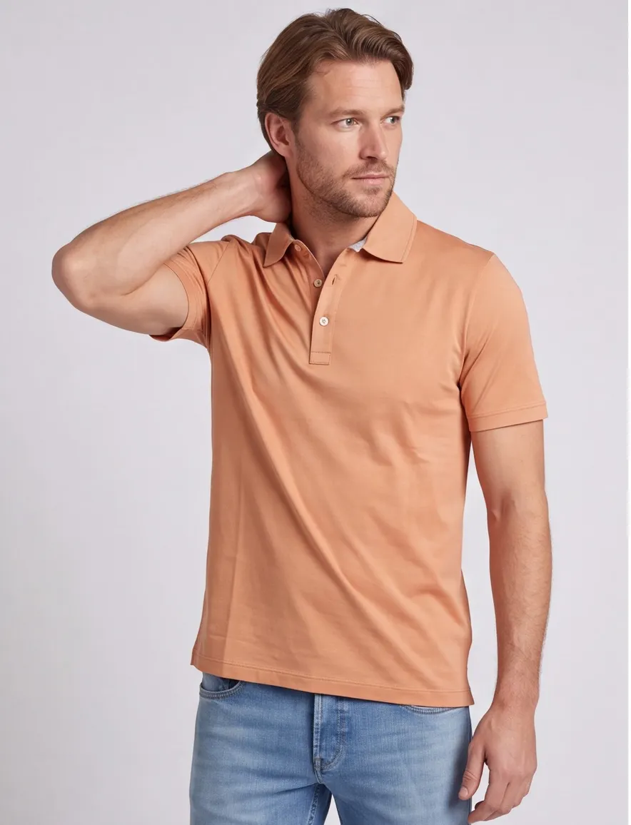 Paul & Shark effen polo 3 knoops korte mouw oranje