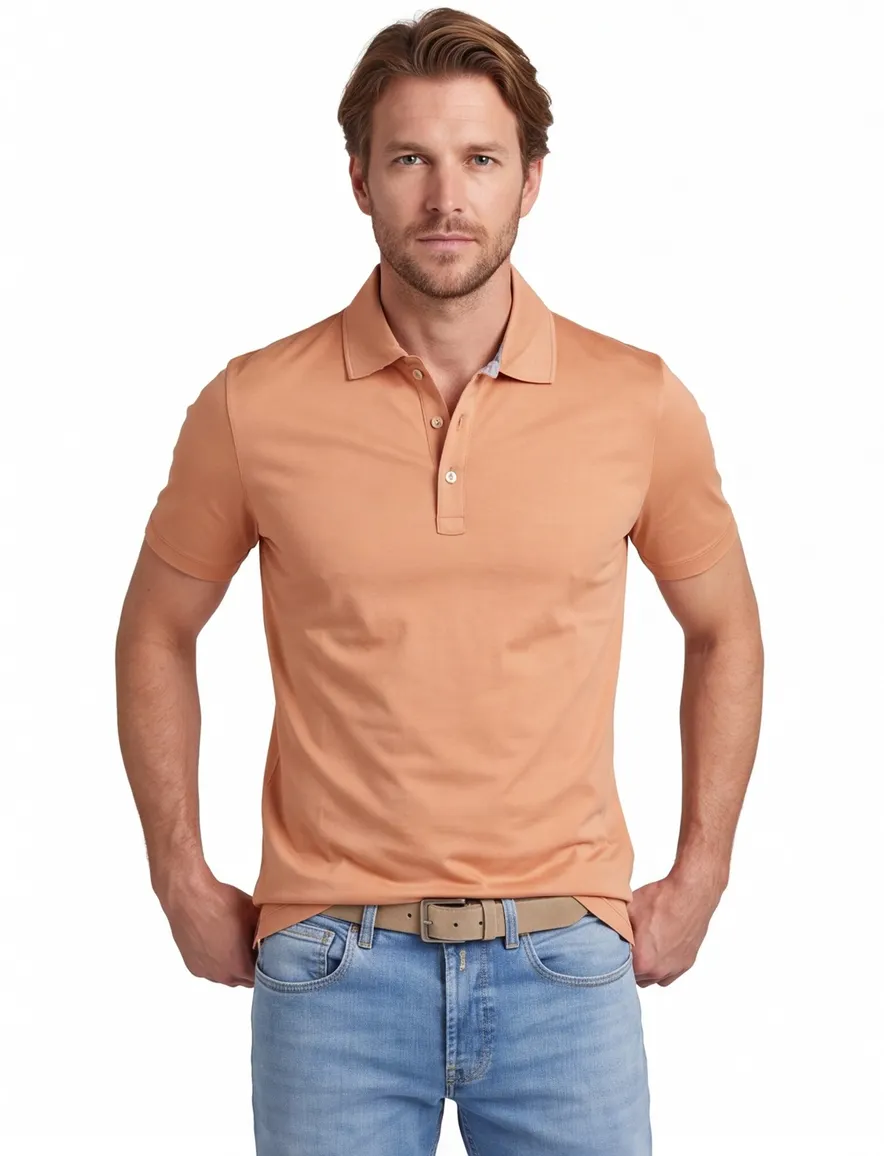 Paul & Shark effen polo 3 knoops korte mouw oranje