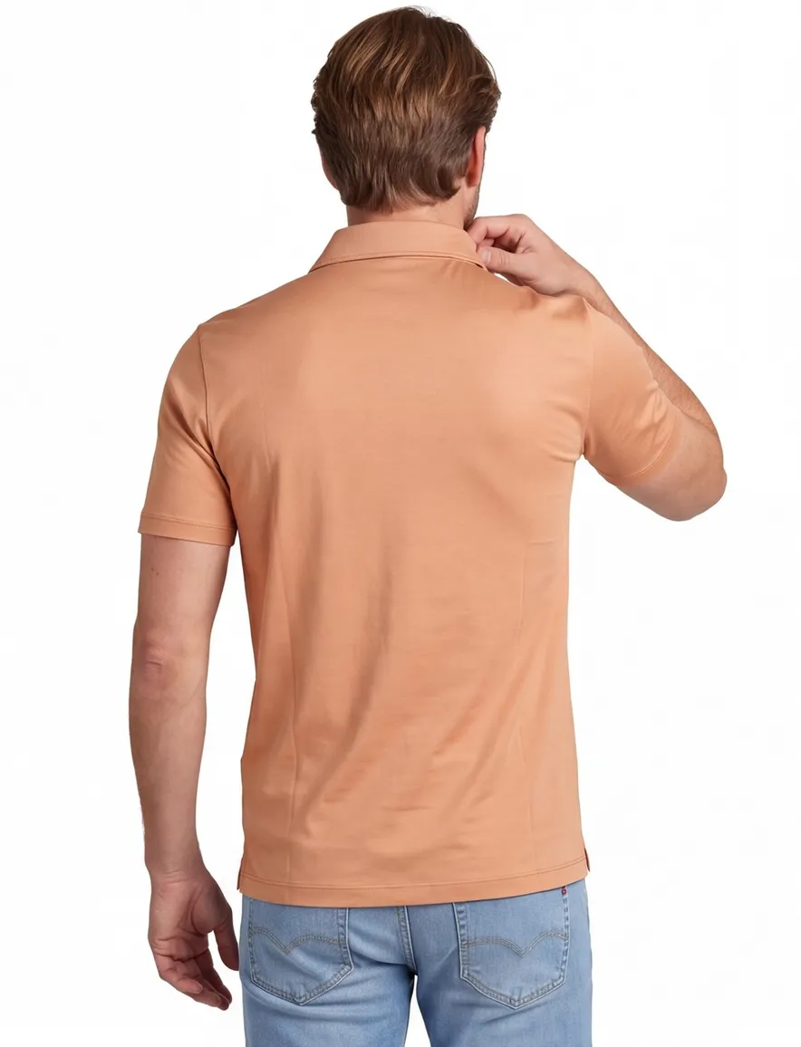 Paul & Shark effen polo 3 knoops korte mouw oranje