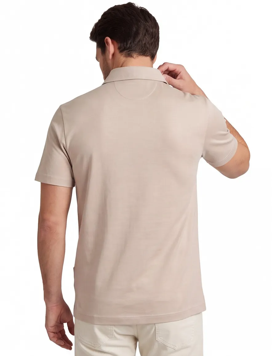 Paul & Shark Polo Beige effen lyocell
