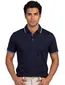 navy poloshirt Paul & Shark normale fit 3 knoops