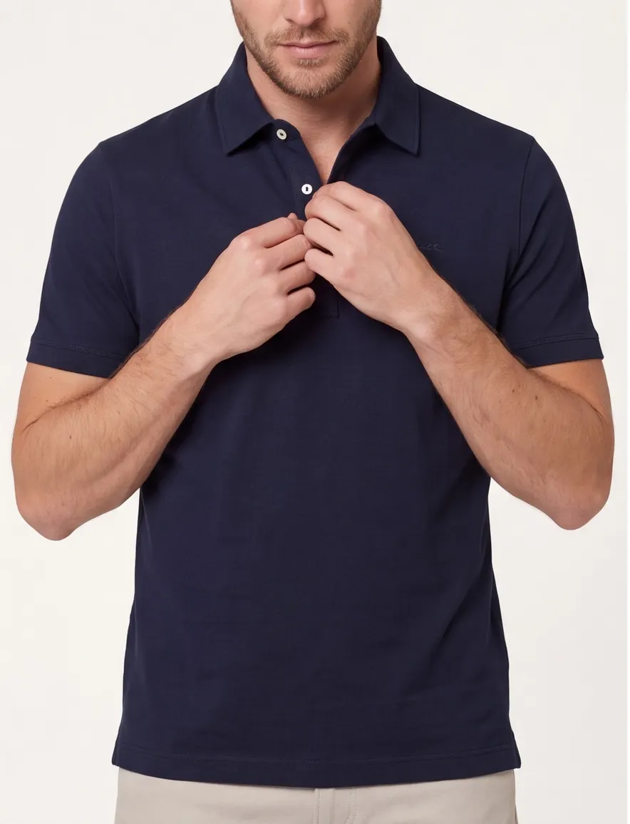 Paul & Shark Polo Donkerblauw effen katoen