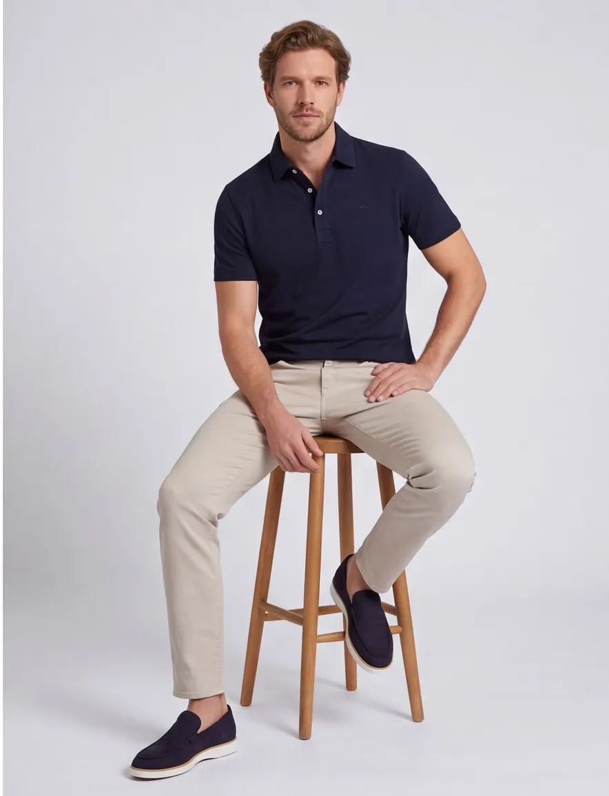 Paul & Shark Polo Donkerblauw effen katoen