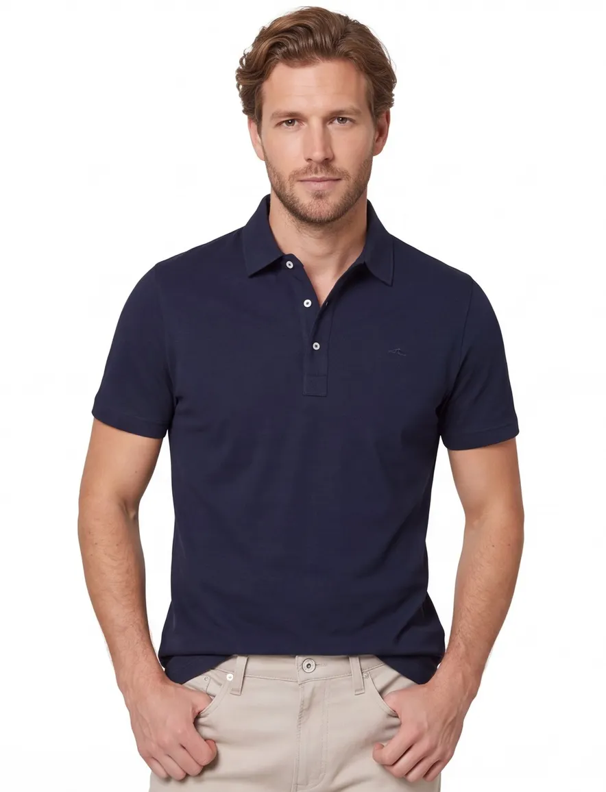 Paul & Shark Polo Donkerblauw effen katoen