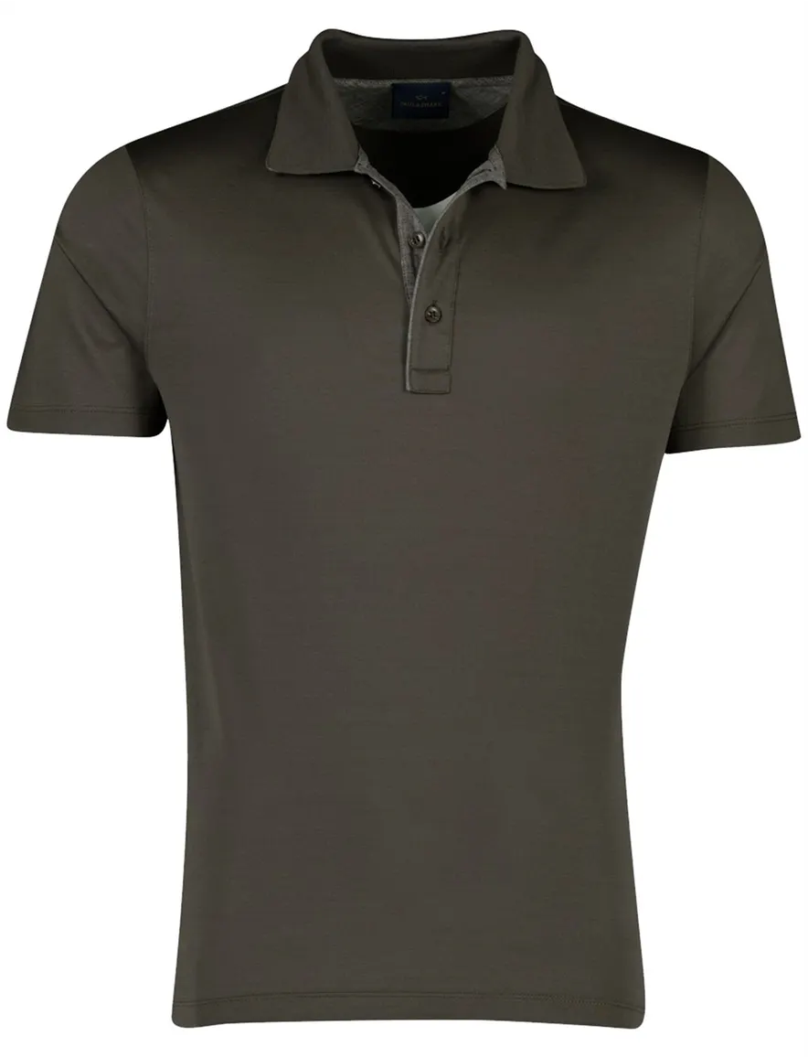 Paul & Shark poloshirt olijfgroen 3 knopen