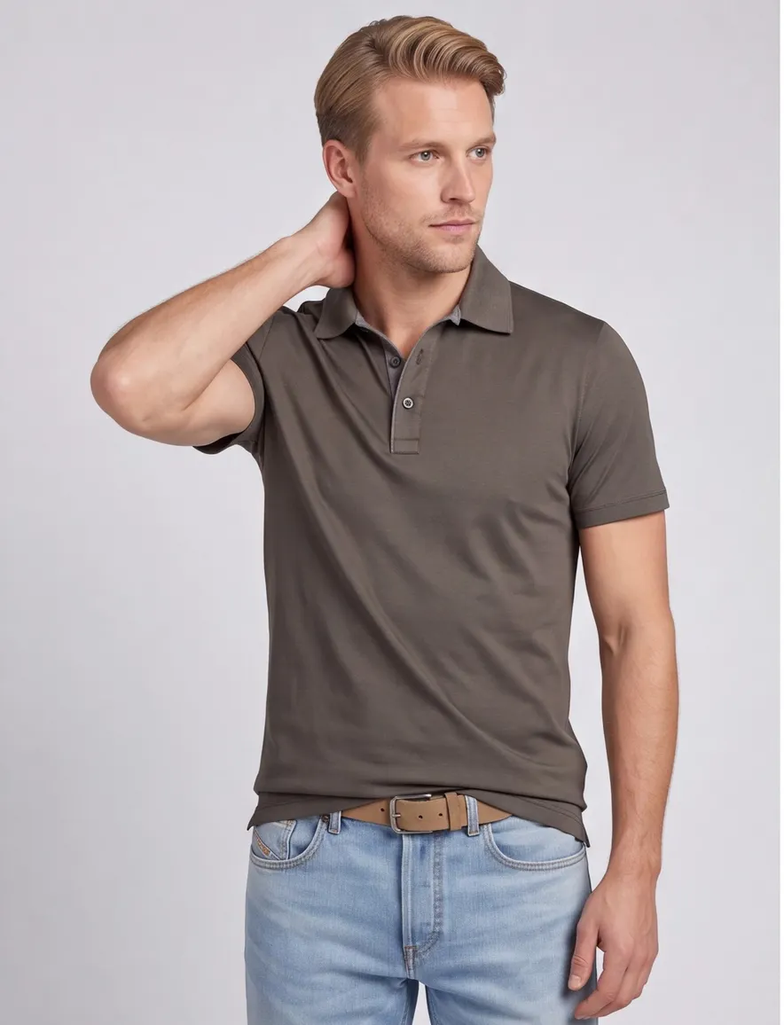 Paul & Shark poloshirt olijfgroen 3 knopen