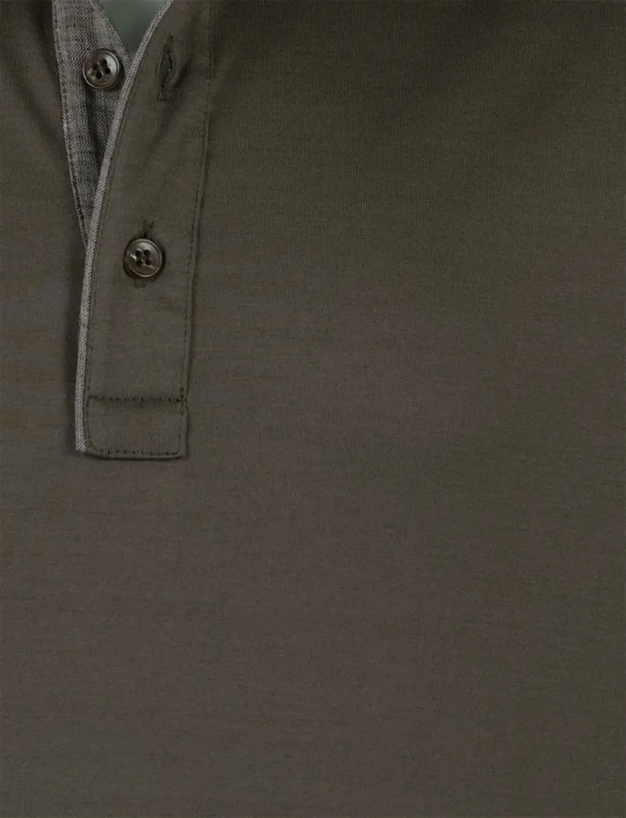 Paul & Shark poloshirt olijfgroen 3 knopen