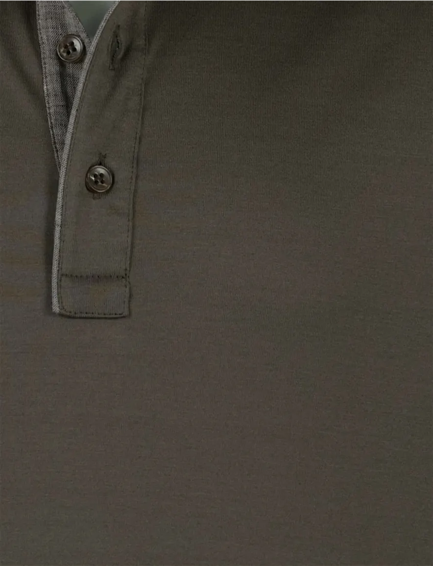 Paul & Shark poloshirt olijfgroen 3 knopen