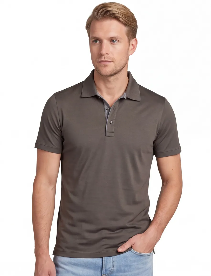 Paul & Shark poloshirt olijfgroen 3 knopen