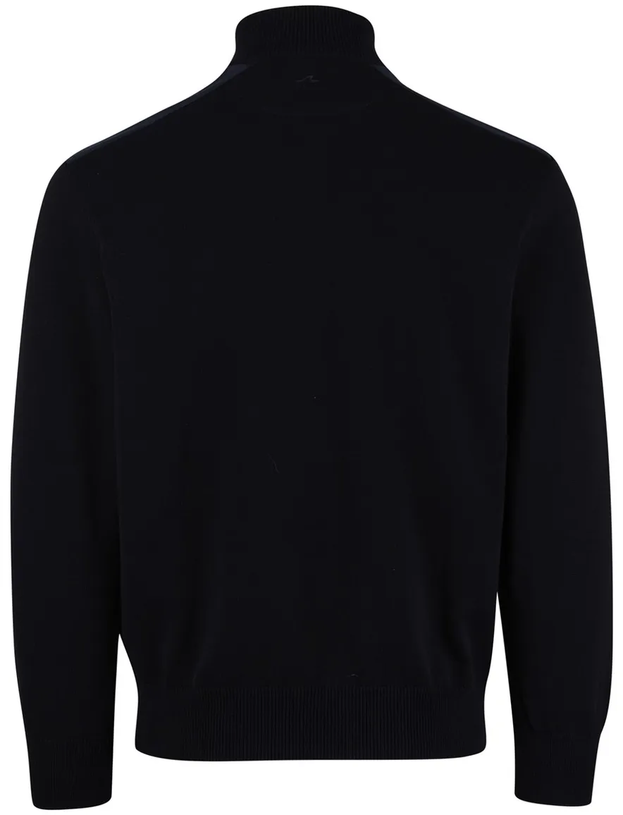 Paul & Shark Half zip trui zwart schouderpads katoen