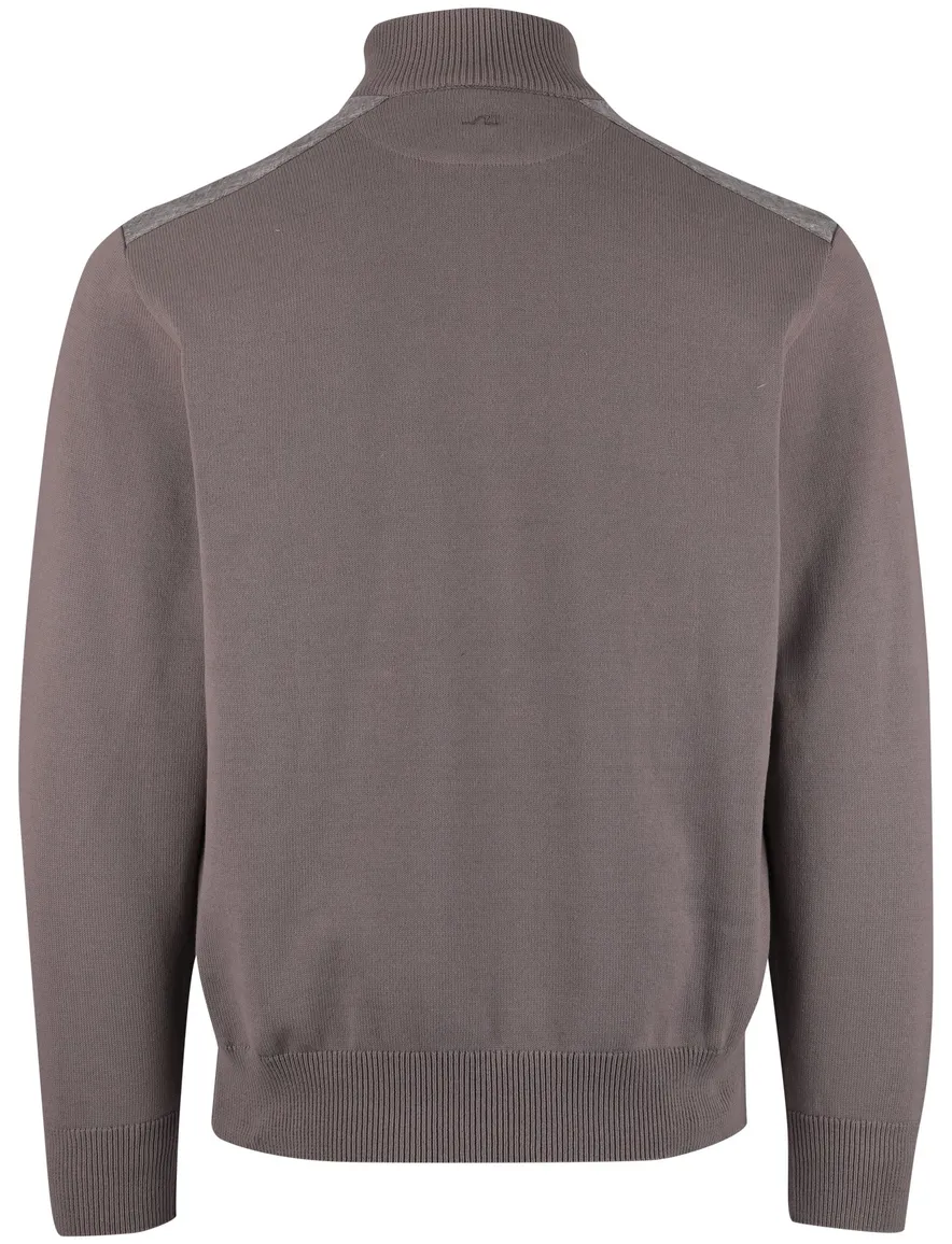 Bruine trui half zip normale fit Paul & Shark
