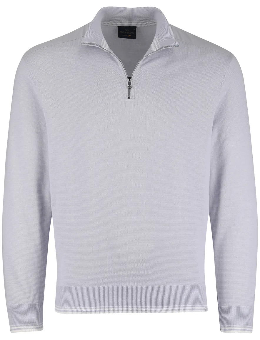 Lichtblauw trui Paul & Shark half zip normale fit