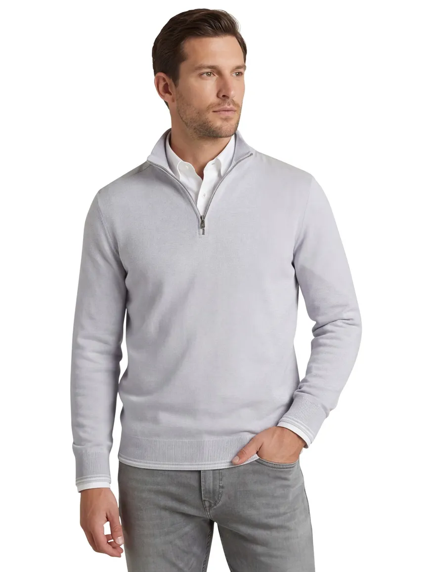 Lichtblauw trui Paul & Shark half zip normale fit