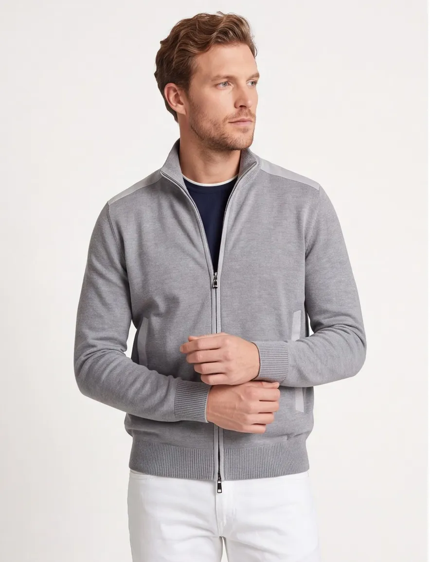 Grijs vest Paul & Shark rits normale fit zonder capuchon