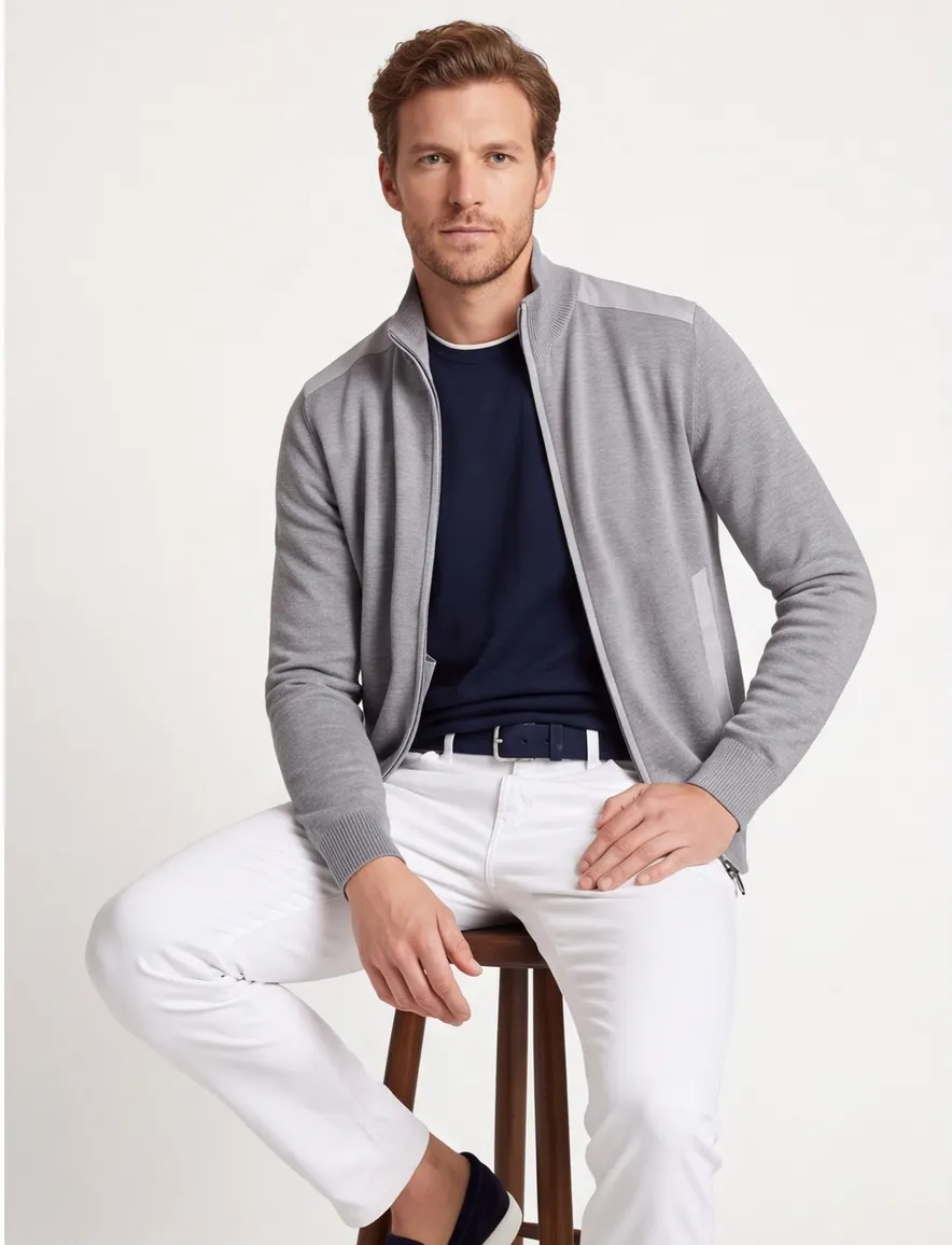 Grijs vest Paul & Shark rits normale fit zonder capuchon