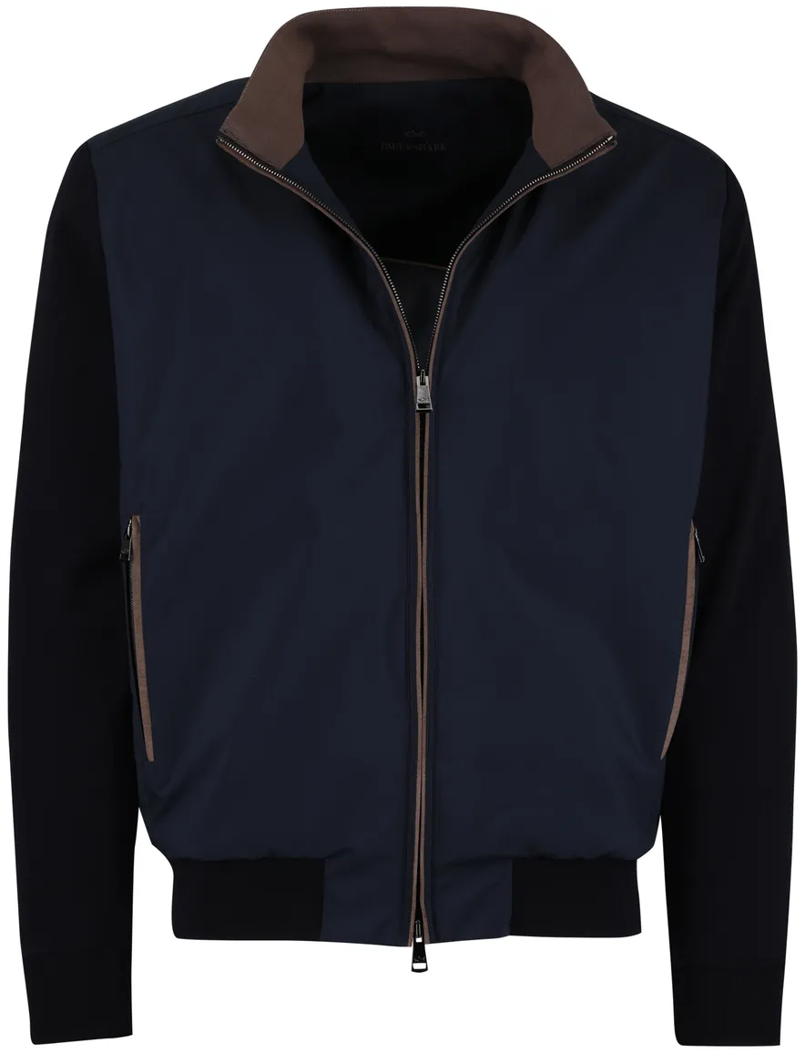 Paul & Shark windjack donkerblauw tussenjas met boord