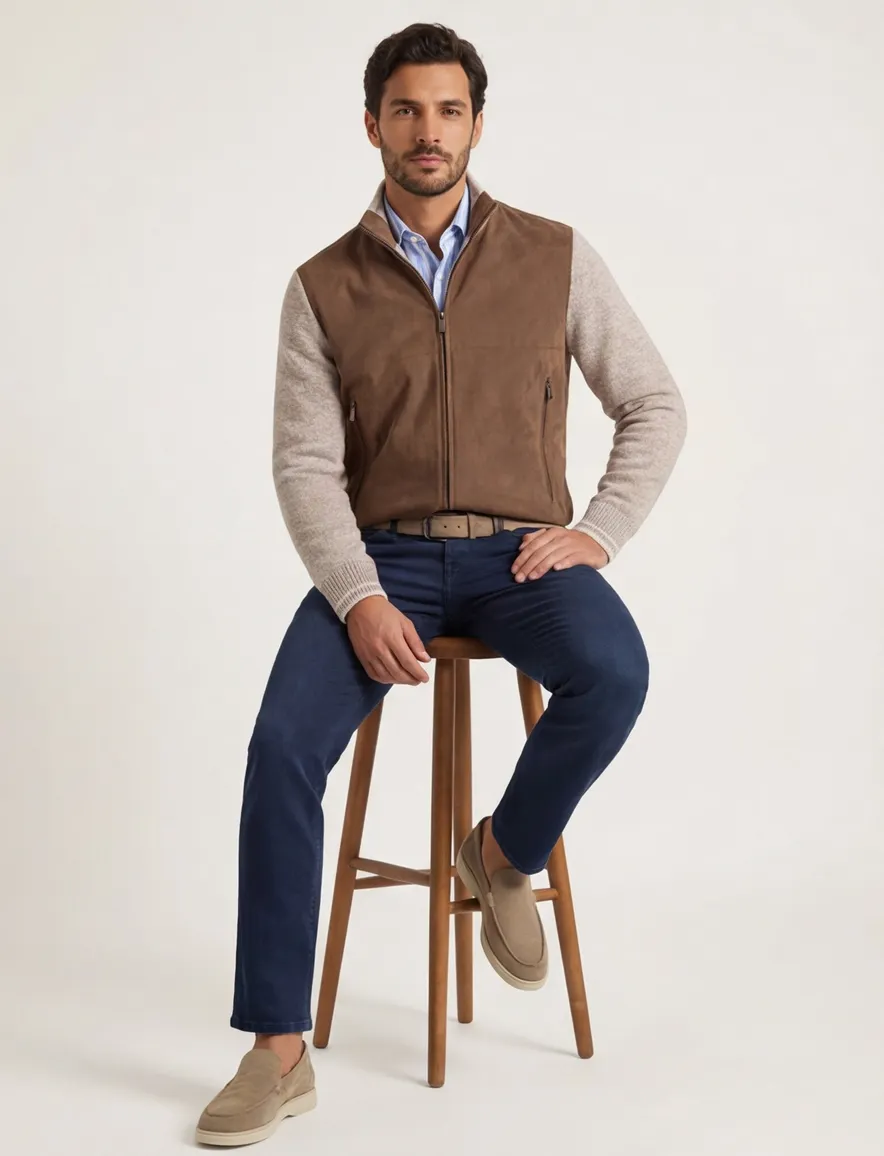 Paul & Shark vest beige katoen wijde fit