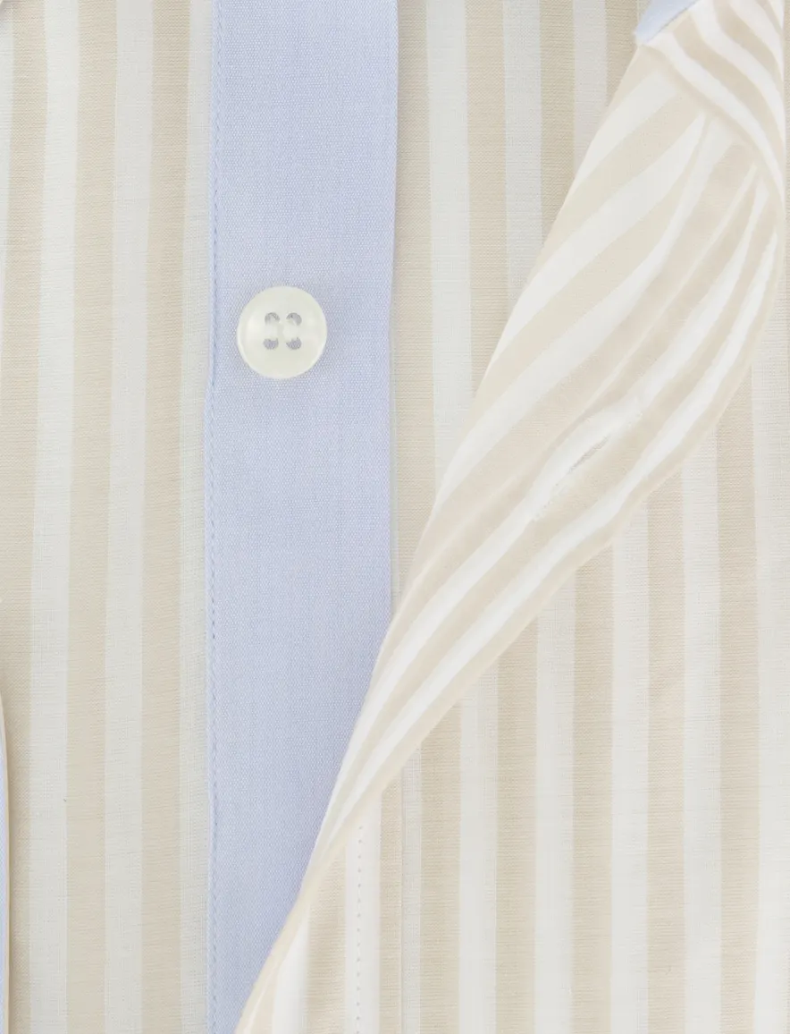 Paul & Shark overhemd beige button-down boord