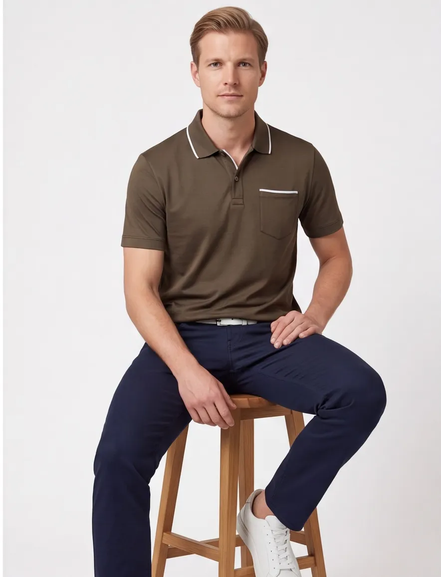 Paul & Shark poloshirt bruin