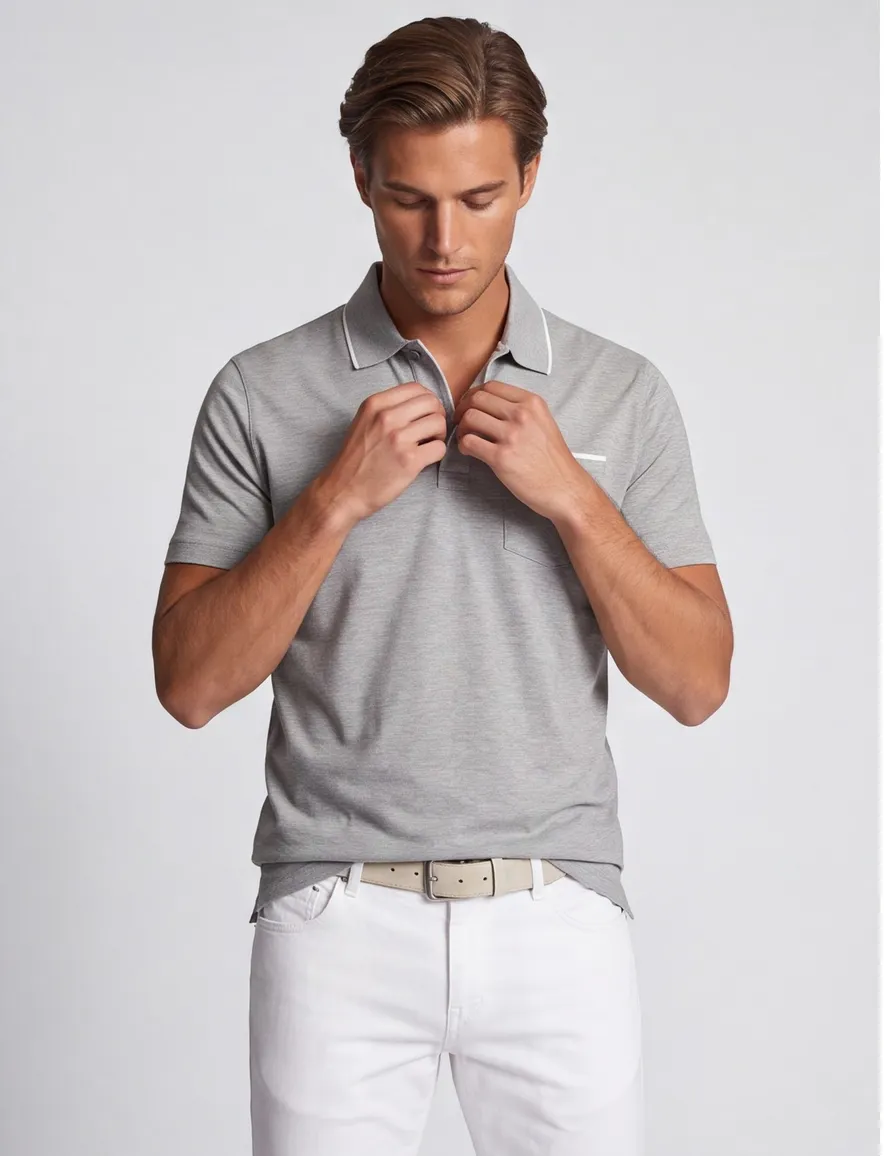 Poloshirt Paul & Shark grijs gemêleerd katoen