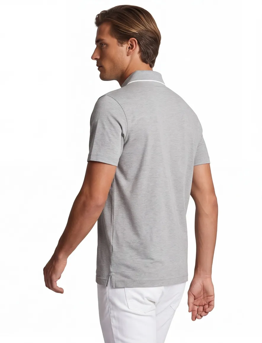 Poloshirt Paul & Shark grijs gemêleerd katoen