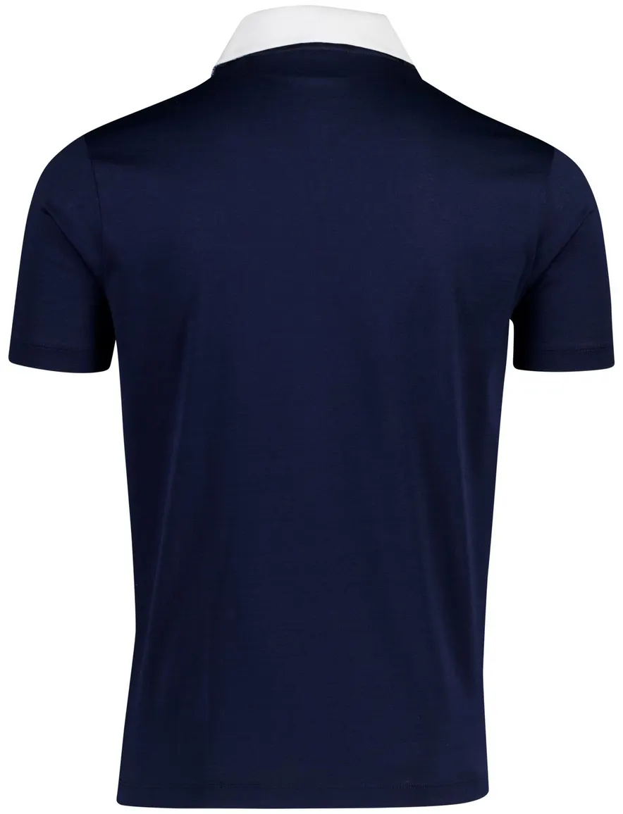 Poloshirt Paul & Shark navy effen katoen