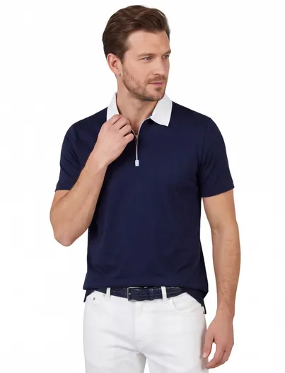Paul & Shark Poloshirt Paul & Shark navy effen katoen