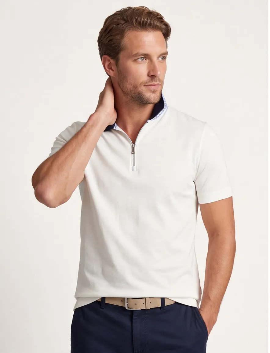 Wit poloshirt van paul & shark met rits wijde fit