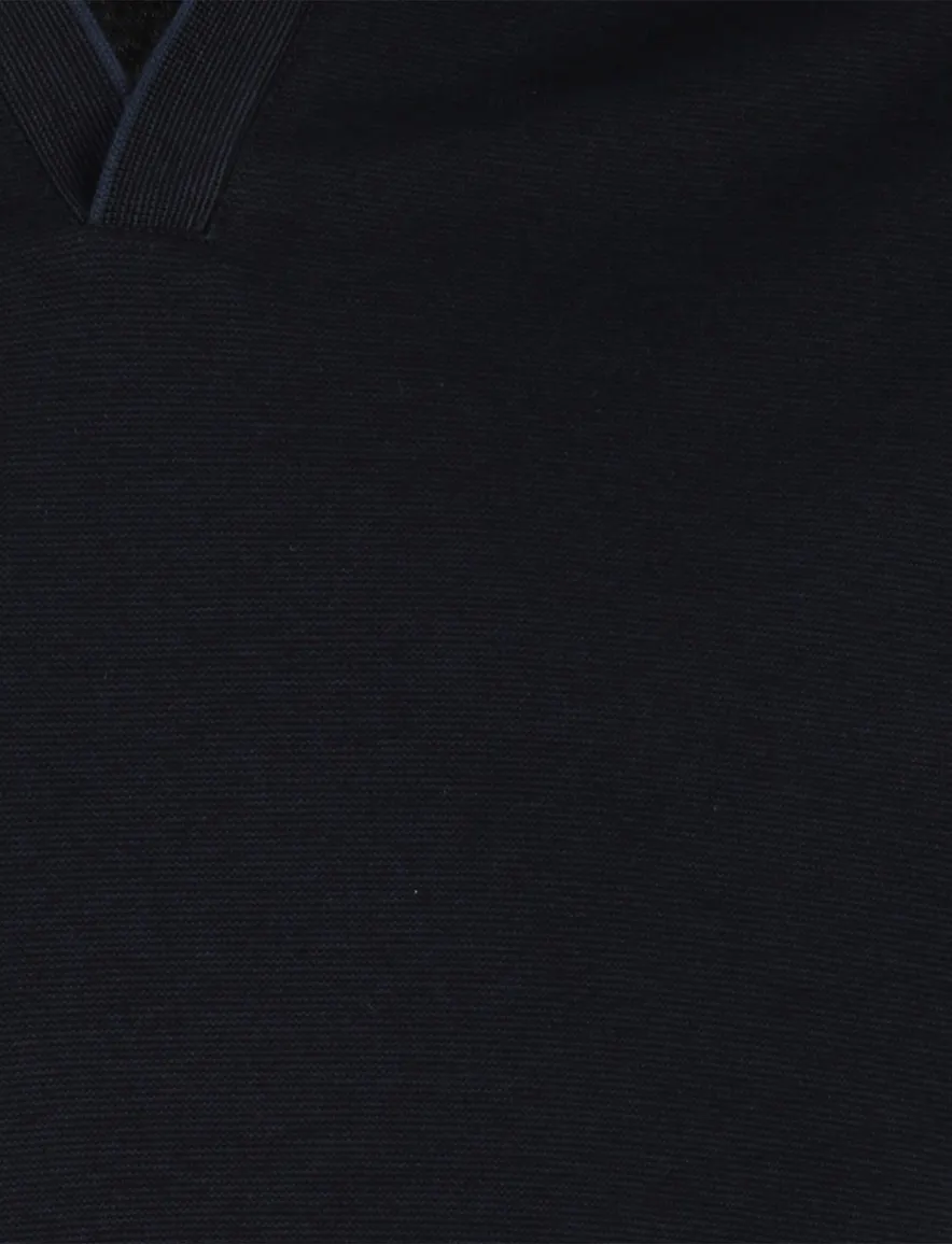 Donkerblauw poloshirt Paul & Shark korte mouw v-hals