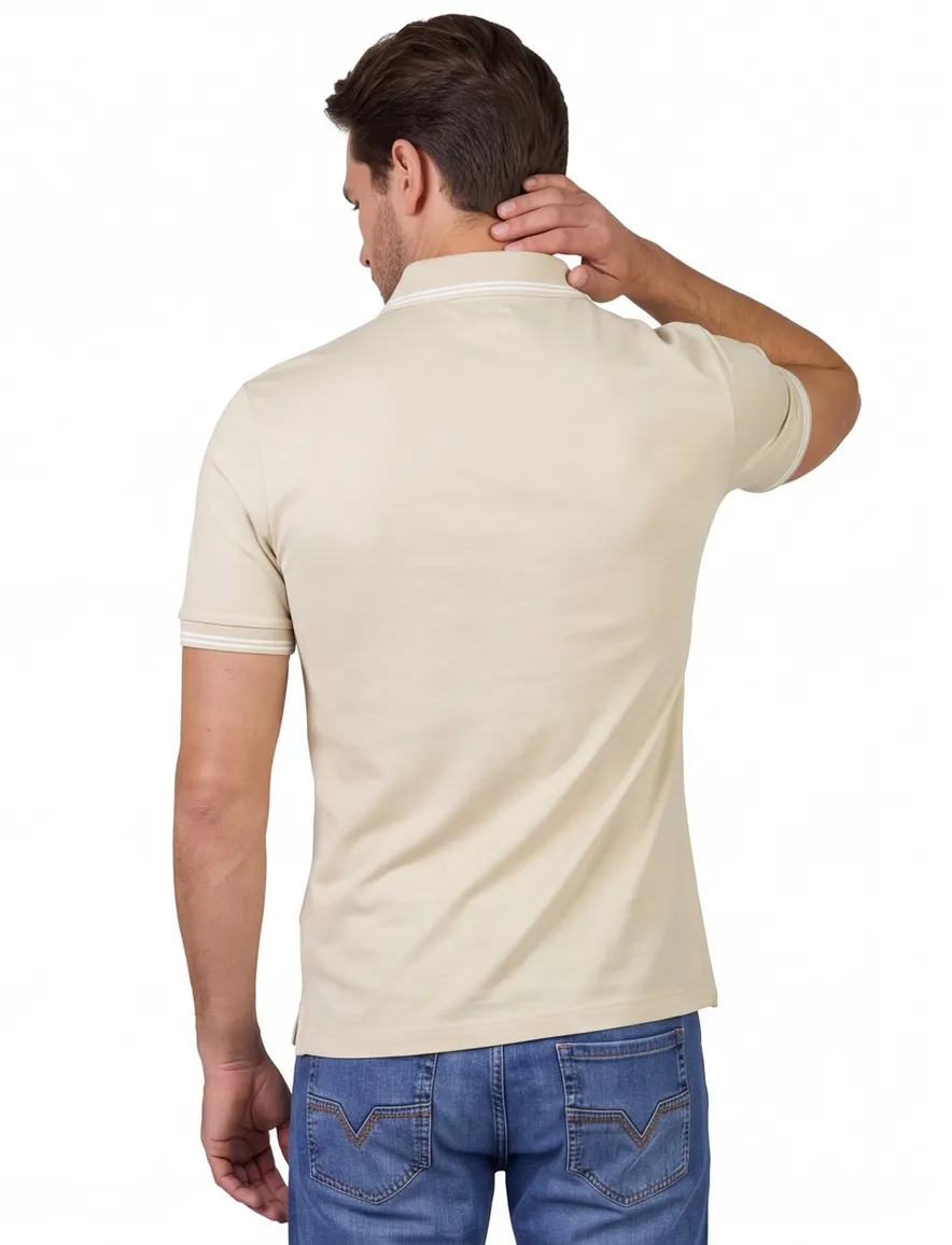 Wijde fit polo paul & shark beige