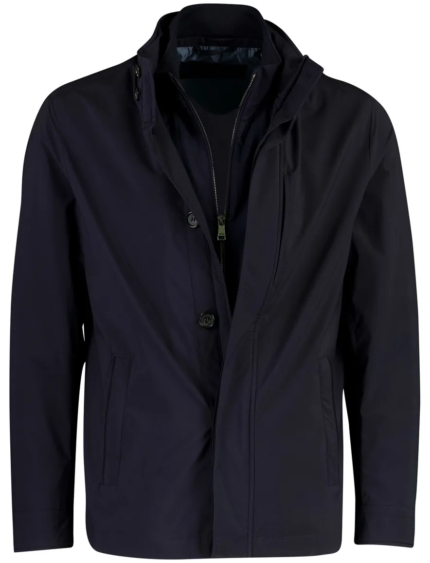 Donkerblauw tussenjas Paul & Shark normale fit afneembare capuchon