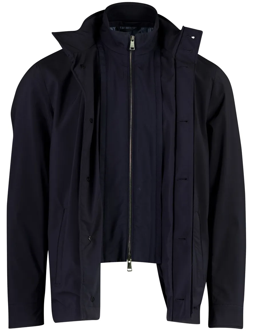 Donkerblauw tussenjas Paul & Shark normale fit afneembare capuchon