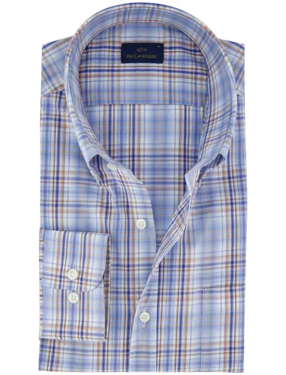 Paul & Shark Paul & Shark overhemd blauw geruit met borstzak