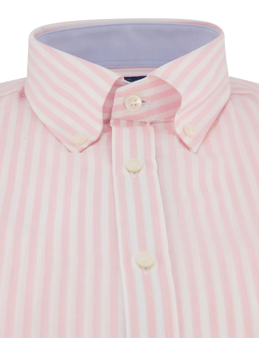 Paul & Shark overhemd roze wit Summer Breeze wijde fit